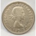 AUSTRALIA 1958 . ONE 1 SHILLING . VARIETY . DOTS IN HORN